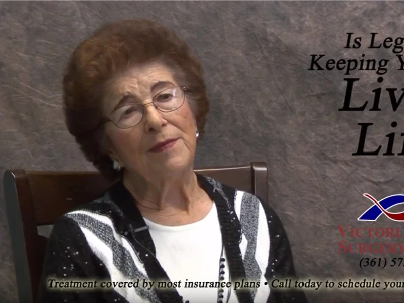 Elderly woman testimonial for Victoria Vein Clinic.